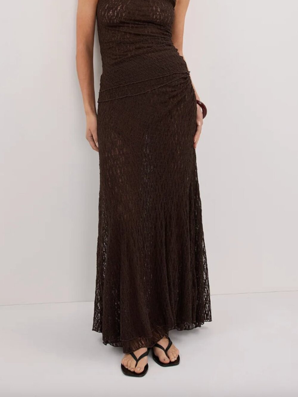 Dissh | Lizzie Dark Choc Layered Lace Midi Skirt